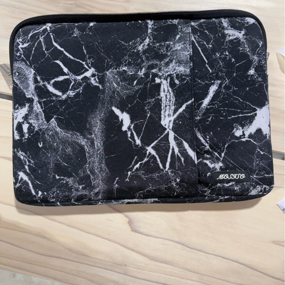 Black and White Marble Laptop Sleeve for 13 inch laptop (MacBook or PC)
